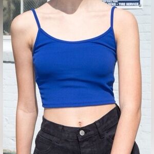 Brandy Melville ribbed cropped tank, royal blue, purple